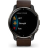 Часы GARMIN VENU 2 PLUS BLUE-GRAY STAINLESS STEEL BEZEL WITH BLUE-GRAY ENVELOPE AND BROWN LEATHER STRAP
