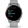 Часы GARMIN VENU 2 PLUS SILVER STAINLESS STEEL BEZEL WITH POWDER GRAY CASE AND SILICONE BAND