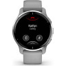 Часы GARMIN VENU 2 PLUS SILVER STAINLESS STEEL BEZEL WITH POWDER GRAY CASE AND SILICONE BAND