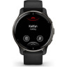 Часы GARMIN VENU 2 PLUS SLATE STAINLESS STEEL BEZEL WITH BLACK CASE AND SILICONE BAND