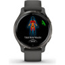 Часы GARMIN VENU 2S SLATE STAINLESS STEEL BEZEL WITH GRAPHITE CASE AND SILICONE BAND