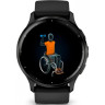Часы GARMIN VENU 3 SLATE STAINLESS STEEL BEZEL WITH BLACK CASE AND SILICONE BAND