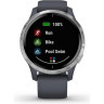 Часы GARMIN VENU SILVER STAINLESS STEEL BEZEL WITH GRANITE BLUE CASE AND SILICONE BAND