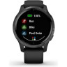 Часы GARMIN VENU SLATE STAINLESS STEEL BEZEL WITH BLACK CASE AND SILICONE BAND