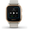Часы GARMIN VENU SQ – MUSIC EDITION ROSE GOLD ALUMINUM BEZEL WITH LIGHT SAND CASE AND SILICONE BAND