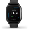 Часы GARMIN VENU SQ – MUSIC EDITION SLATE ALUMINUM BEZEL WITH BLACK CASE AND SILICONE BAND