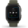 Часы GARMIN VENU SQ – MUSIC EDITION SLATE ALUMINUM BEZEL WITH MOSS CASE AND SILICONE BAND