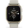 Часы GARMIN VENU SQ 2 – MUSIC EDITION CREAM GOLD ALUMINUM BEZEL WITH FRENCH GRAY CASE AND SILICONE BAND
