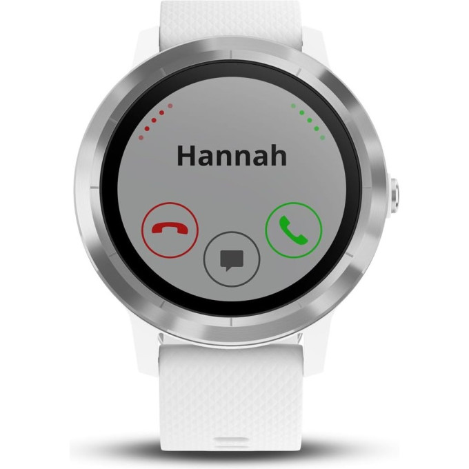 Часы GARMIN VIVOACTIVE 3 серебристые с белым ремешком