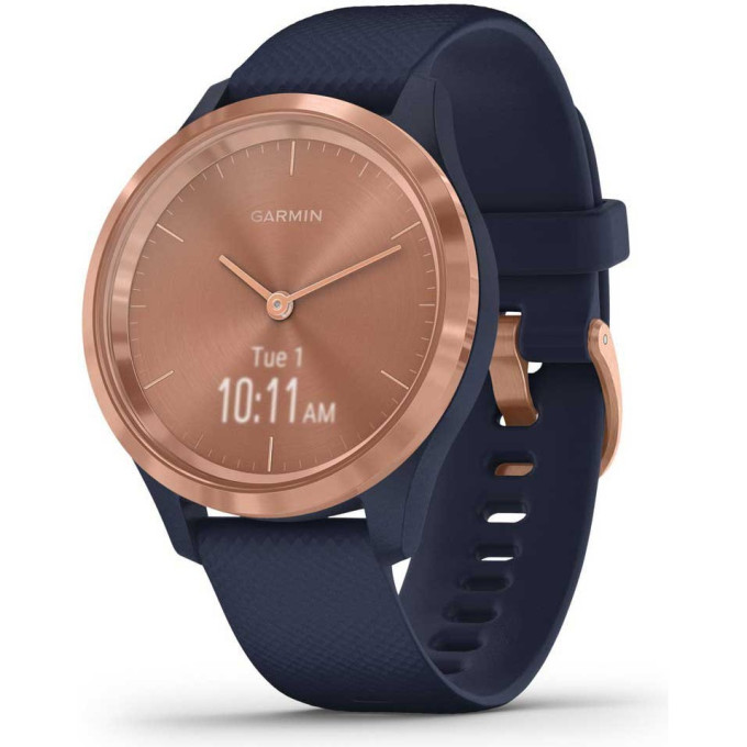 Часы GARMIN VIVOMOVE 3S розовое золото циферблат с темно-синим ремешком