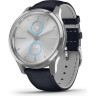 Часы GARMIN VIVOMOVE LUXE серебристый с итальянским кожаным темно-синим ремешком