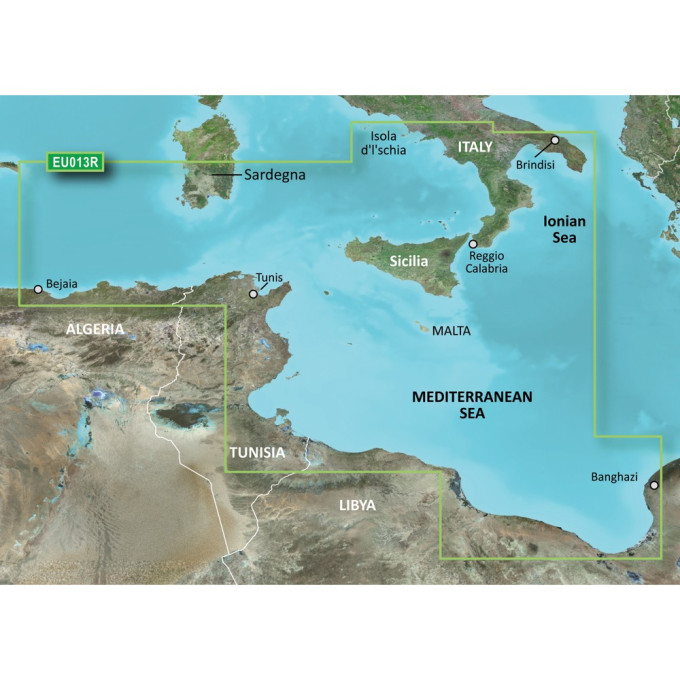 Карта GARMIN Италия, юго-западное побережье, Тунис g3 Vision VEU013R