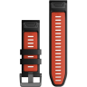 Ремешок для смарт часов GARMIN QUICKFIT 26 WATCH BANDS BLACK/FLAME RED SILICONE