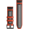Ремешок для смарт часов GARMIN QUICKFIT 26 WATCH BANDS FLAME RED/GRAPHITE SILICONE