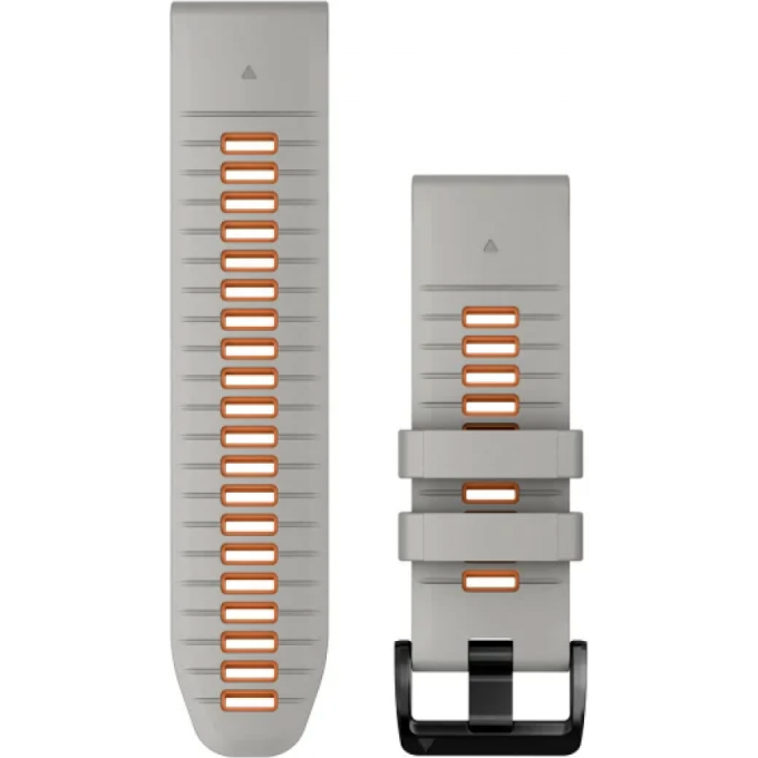 Ремешок для смарт часов GARMIN QUICKFIT 26 WATCH BANDS FOG GREY/EMBER ORANGE SILICONE