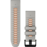 Ремешок для смарт часов GARMIN QUICKFIT 26 WATCH BANDS FOG GREY/EMBER ORANGE SILICONE