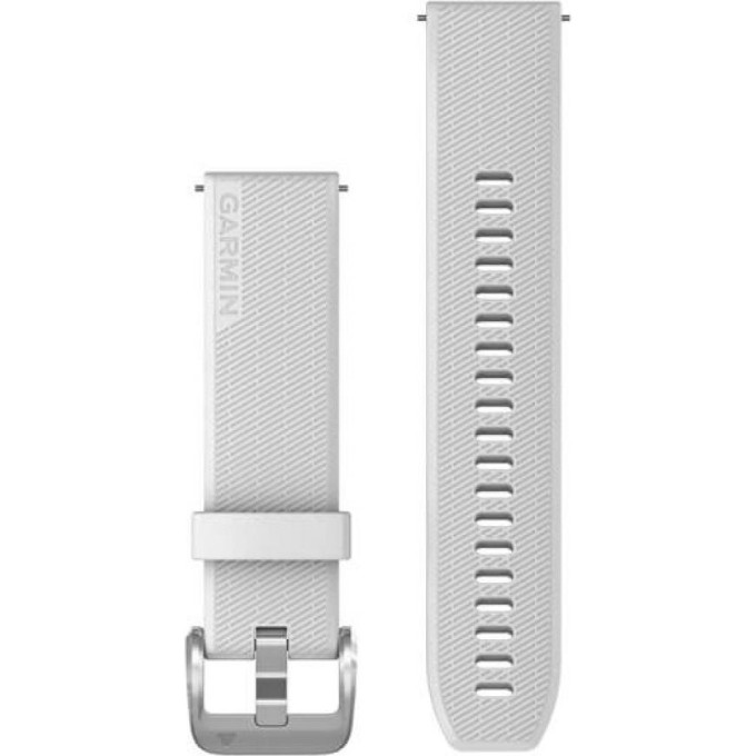Ремешок GARMIN QUICK RELEASE BANDS (20 MM) WHITE WITH POLISHED SILVER HARDWARE
