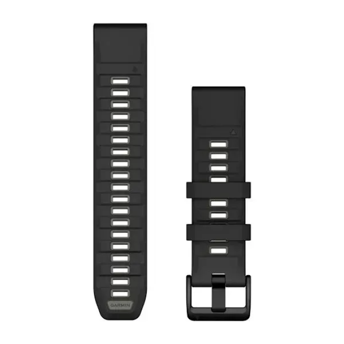 Ремешок GARMIN QUICKFIT 22 силиконовые черные/гравийно-серые