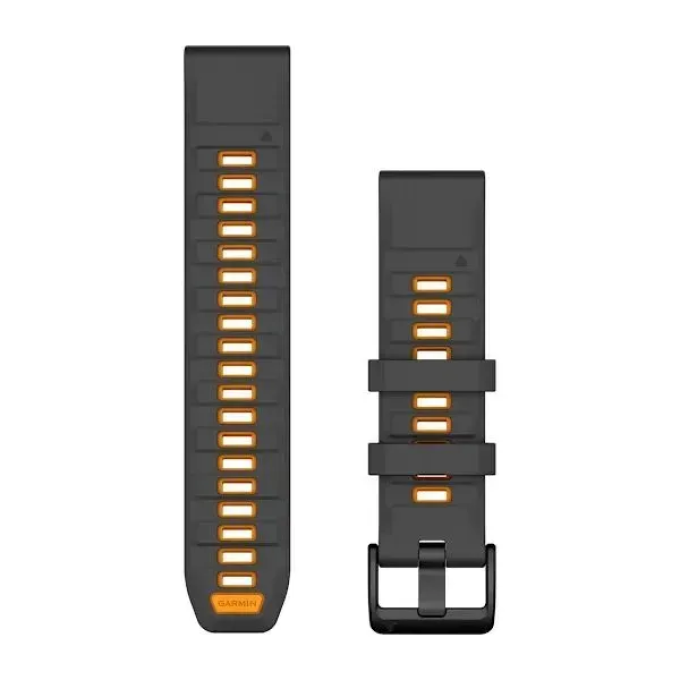 Ремешок GARMIN QUICKFIT 22 силиконовые графитовые/ярко-оранжевые