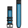Ремешок GARMIN QUICKFIT 22 WATCH BANDS BLACK/CIRRUS BLUE SILICONE