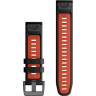 Ремешок GARMIN QUICKFIT 22 WATCH BANDS BLACK/FLAME RED SILICONE