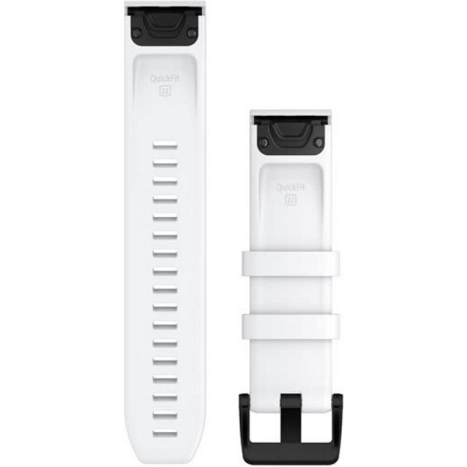 Ремешок GARMIN QUICKFIT 22MM BAND WHITE WITH BLACK STAINLESS STEEL HARDWARE