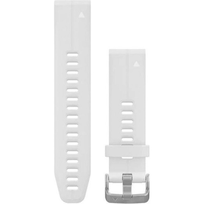 Ремешок сменный для GARMIN QUICKFIT, силиконовый (Белый) серебристая застёжка