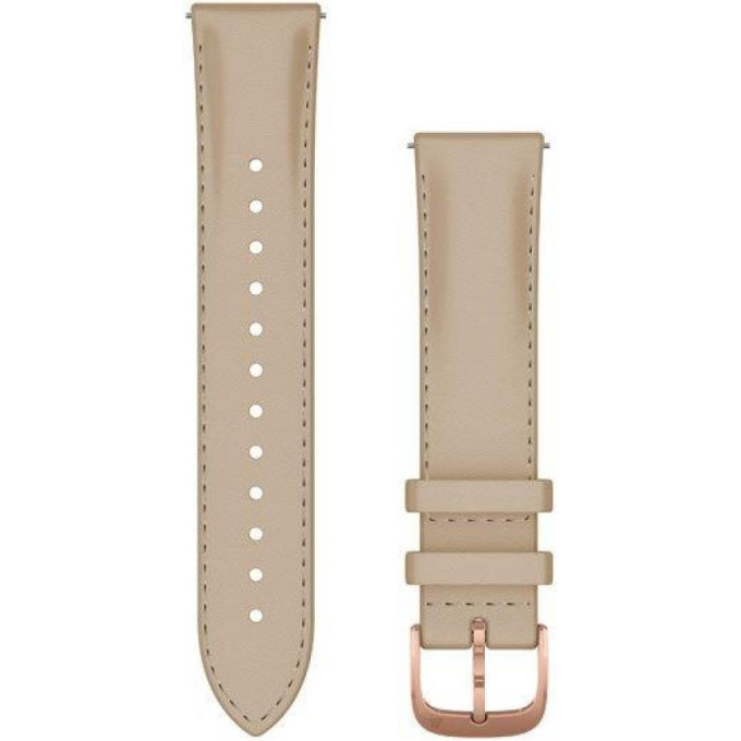 Ремешок сменный для GARMIN VIVOMOVE, LUXE, 20MM, LEATHER, ROSE GOLD, LIGHT SAND