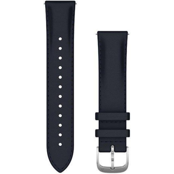 Ремешок сменный для GARMIN VIVOMOVE, LUXE, 20MM, LEATHER, SILVER, NAVY