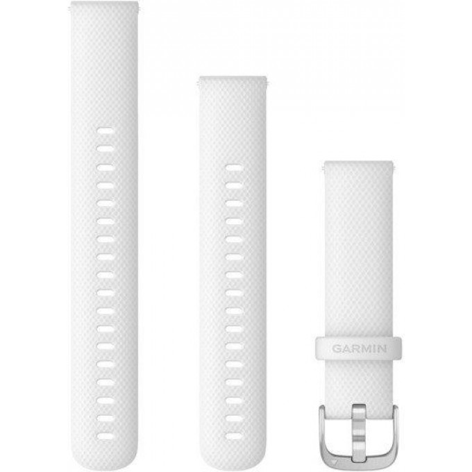 Ремешок сменный GARMIN 18MM BAND, WHITE/SILVER BANDS FOR SMART WATCHES