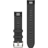 Ремешок сменный GARMIN QUICKFIT 22 BLACK SILICONE STRAP (SILVER) MARQ ATHLET