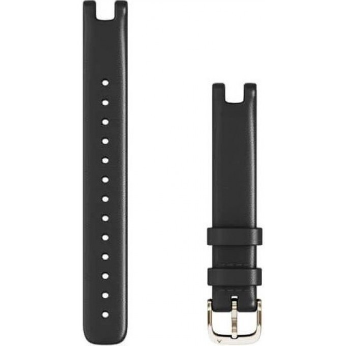 Ремешок сменный LILY BANDS (14 MM), BLACK ITALIAN LEATHER WITH CREAM GOLD HARDWARE