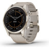Смарт-часы GARMIN FENIX 7S PRO SAPPHIRE SOLAR золотистый корпус с кожаным ремешком цвета известняка
