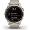 Смарт-часы GARMIN FENIX 7S PRO SAPPHIRE SOLAR золотистый корпус с кожаным ремешком цвета известняка