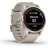 Смарт-часы GARMIN FENIX 7S PRO SAPPHIRE SOLAR золотистый корпус с кожаным ремешком цвета известняка