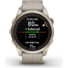 Смарт-часы GARMIN FENIX 7S PRO SAPPHIRE SOLAR золотистый корпус с кожаным ремешком цвета известняка