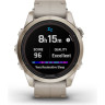 Смарт-часы GARMIN FENIX 7S PRO SAPPHIRE SOLAR золотистый корпус с кожаным ремешком цвета известняка