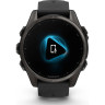 Смарт-часы GARMIN FENIX 8 – 43 мм, AMOLED Sapphire, титан с DLC-покрытием Carbon Gray и силиконовым ремешком черного/серого цвета