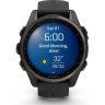 Смарт-часы GARMIN FENIX 8 – 43 мм, AMOLED Sapphire, титан с DLC-покрытием Carbon Gray и силиконовым ремешком черного/серого цвета