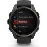 Смарт-часы GARMIN FENIX 8 – 43 мм, AMOLED Sapphire, титан с DLC-покрытием Carbon Gray и силиконовым ремешком черного/серого цвета
