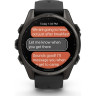 Смарт-часы GARMIN FENIX 8 – 43 мм, AMOLED Sapphire, титан с DLC-покрытием Carbon Gray и силиконовым ремешком черного/серого цвета