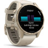 Смарт-часы GARMIN FENIX 8 – 43 мм, AMOLED Sapphire, золотистые с силиконовым ремешком цвета туманный серый/темный песчаник