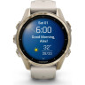 Смарт-часы GARMIN FENIX 8 – 43 мм, AMOLED Sapphire, золотистые с силиконовым ремешком цвета туманный серый/темный песчаник