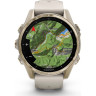 Смарт-часы GARMIN FENIX 8 – 43 мм, AMOLED Sapphire, золотистые с силиконовым ремешком цвета туманный серый/темный песчаник