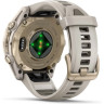 Смарт-часы GARMIN FENIX 8 – 43 мм, AMOLED Sapphire, золотистые с силиконовым ремешком цвета туманный серый/темный песчаник