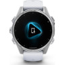 Смарт-часы GARMIN FENIX 8 – 43 мм, AMOLED, серебристые с силиконовым ремешком цвета белый камень