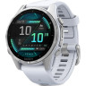 Смарт-часы GARMIN FENIX 8 – 43 мм, AMOLED, серебристые с силиконовым ремешком цвета белый камень