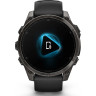 Смарт-часы Garmin Fenix 8 – 47 мм, AMOLED Sapphire, титан с DLC-покрытием Carbon Gray и силиконовым ремешком черного/серого цвета