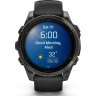 Смарт-часы Garmin Fenix 8 – 47 мм, AMOLED Sapphire, титан с DLC-покрытием Carbon Gray и силиконовым ремешком черного/серого цвета
