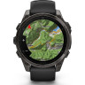 Смарт-часы Garmin Fenix 8 – 47 мм, AMOLED Sapphire, титан с DLC-покрытием Carbon Gray и силиконовым ремешком черного/серого цвета